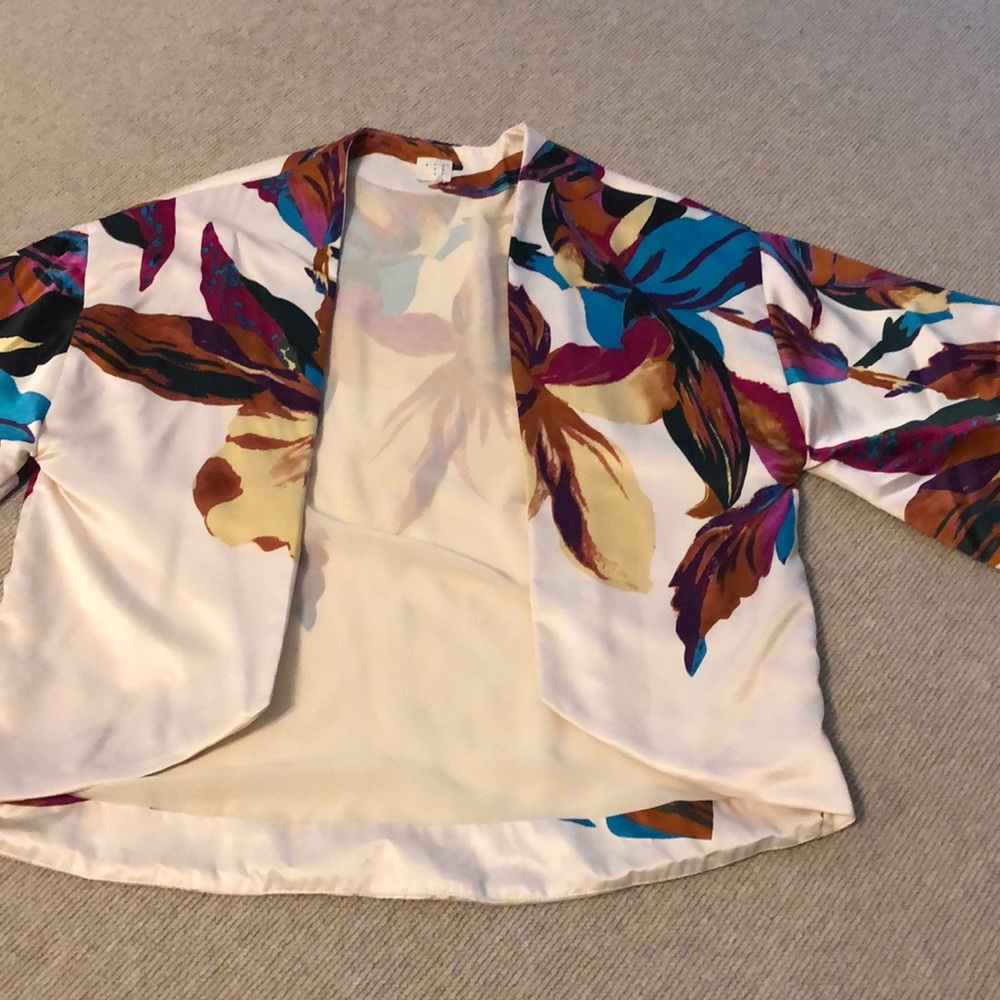 Floral print kimono jacket